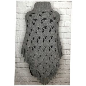 French Connection Asymmetrical Crochet Poncho
